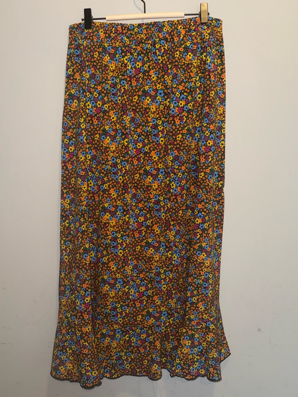 Toad&Co Black Multi Floral High-Low Ruffle Skirt - Picture 4 of 5
